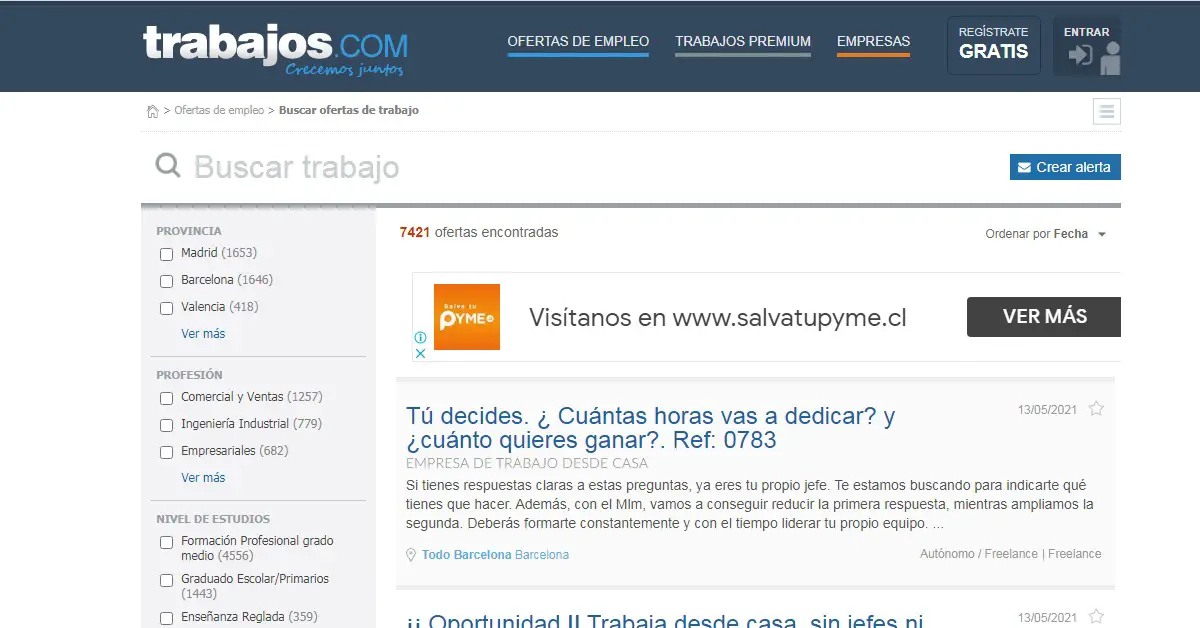 Trabajos pagina online espana